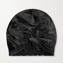 Private Label Hair Care Silk Sleep Cap night bonnet with elastic Double Layer 6A Grade mulberry silk turban